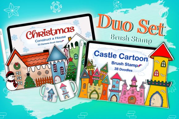 Download Procreate House Castles Brushes Stamps - Stamp Collection