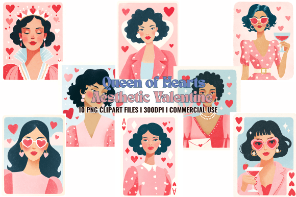 Download Queen of Hearts Aesthetic Valentine Clip - Queen of hearts Collection