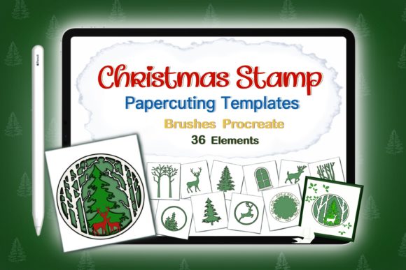 Download Procreate Christmas Cutting Brush Stamp - Stamp Collection