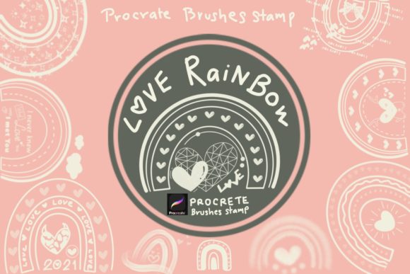 Download Love Rainbow Procreate Brushes Stamp - Stamp Collection