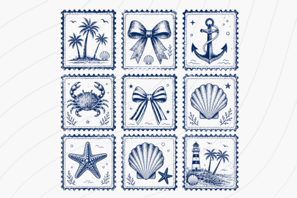 Download Blue Nautical Vintage Stamp PNG - Stamp Collection