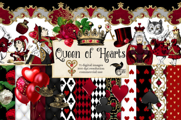 Download Queen of Hearts Digital Scrapbook Kit - Queen of hearts Collection
