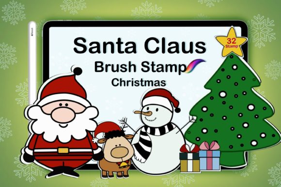 Download Procreate Stamps Christmas Brush Santa - Stamp Collection